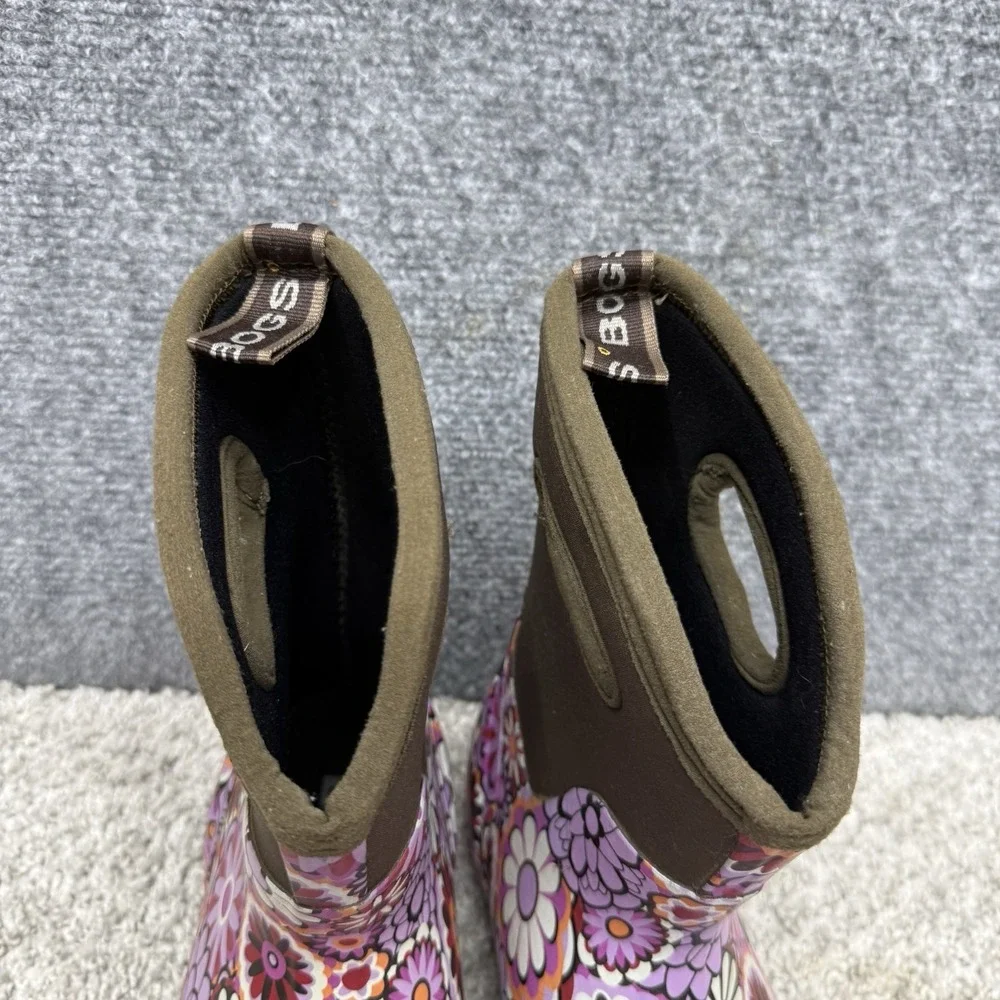 Boggs Classic Mid Ambrosia 52333 floral rubber fabric rain boots women's size 7